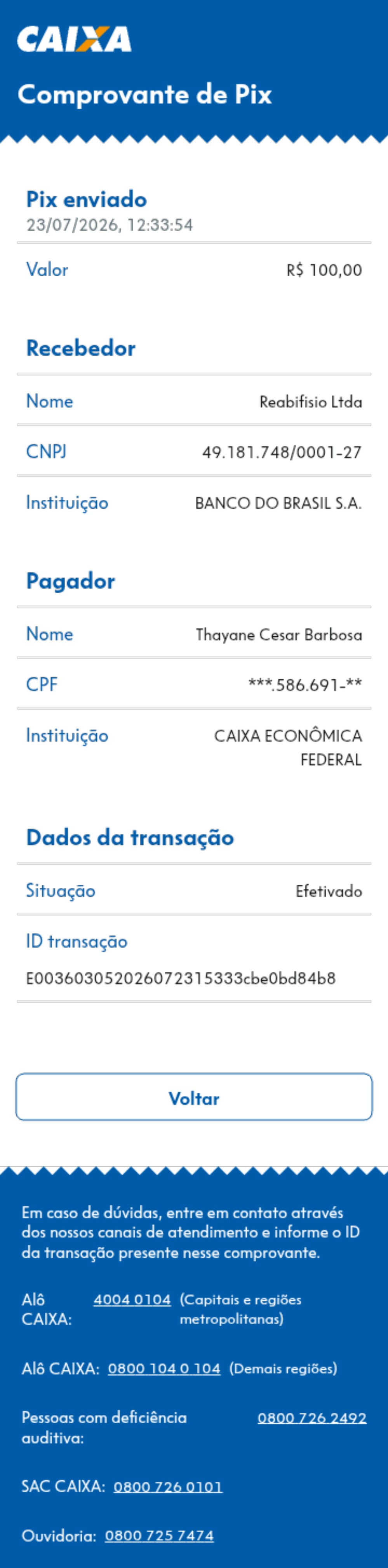 Comprovante PIX
