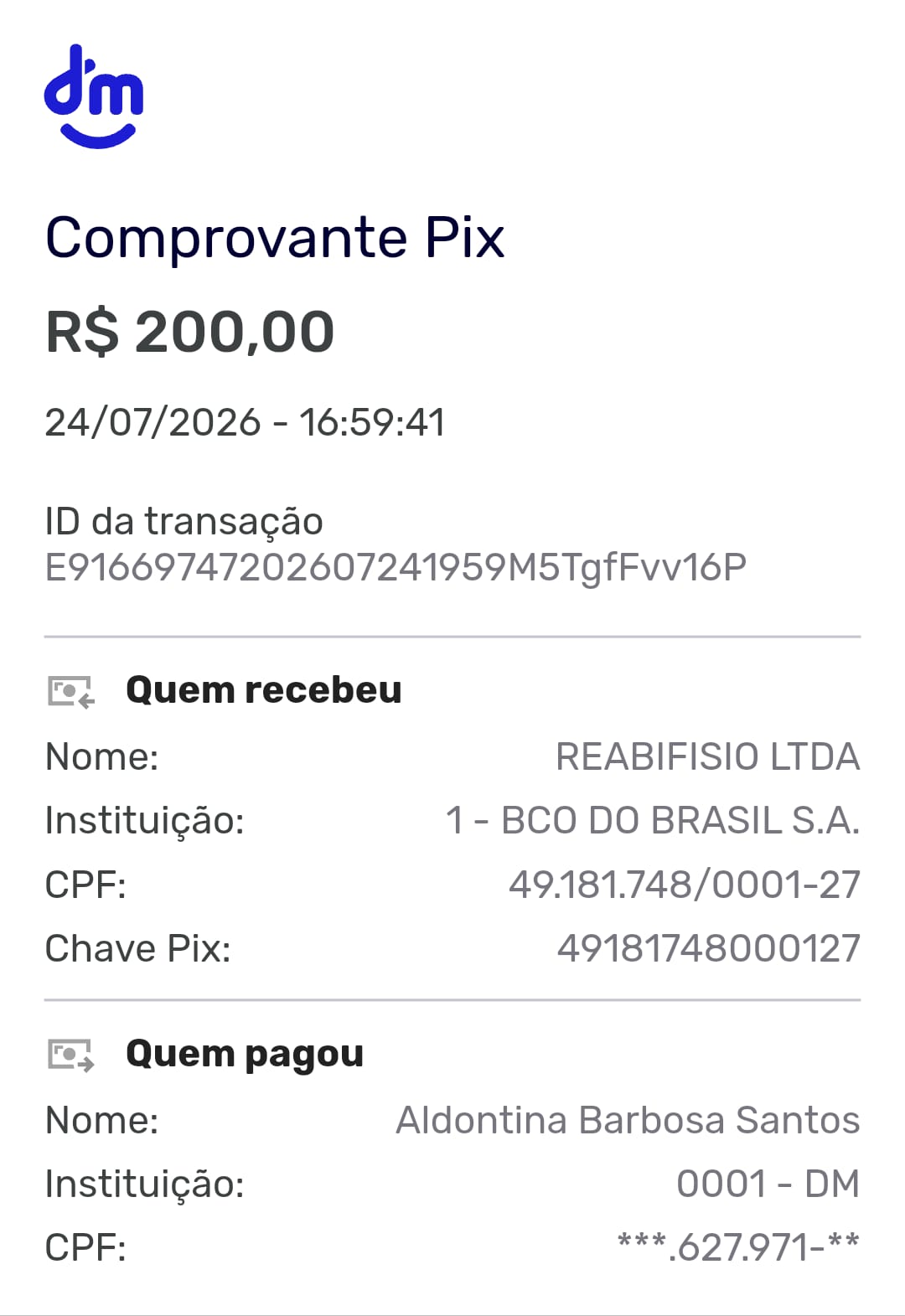 Comprovante PIX