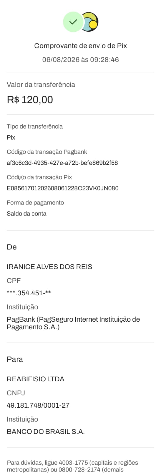 Comprovante PIX