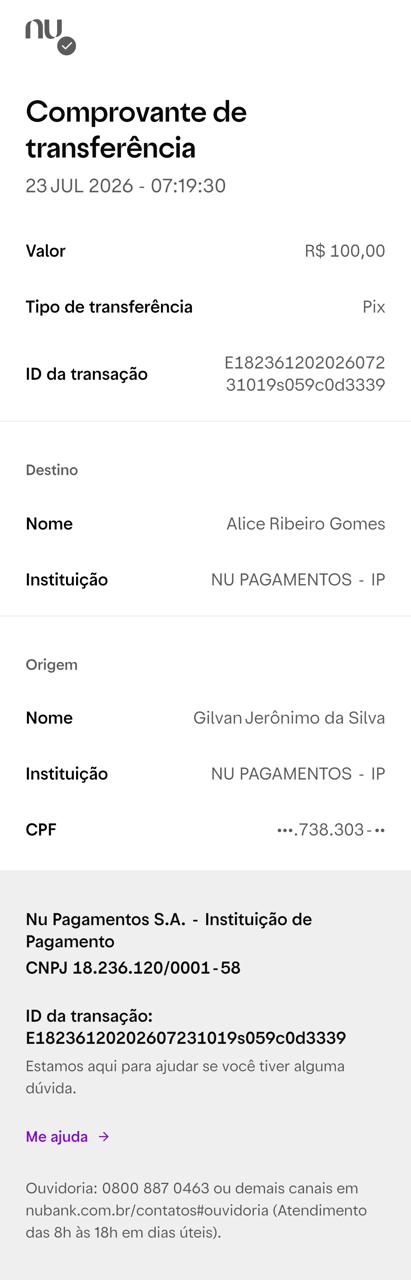 Comprovante PIX