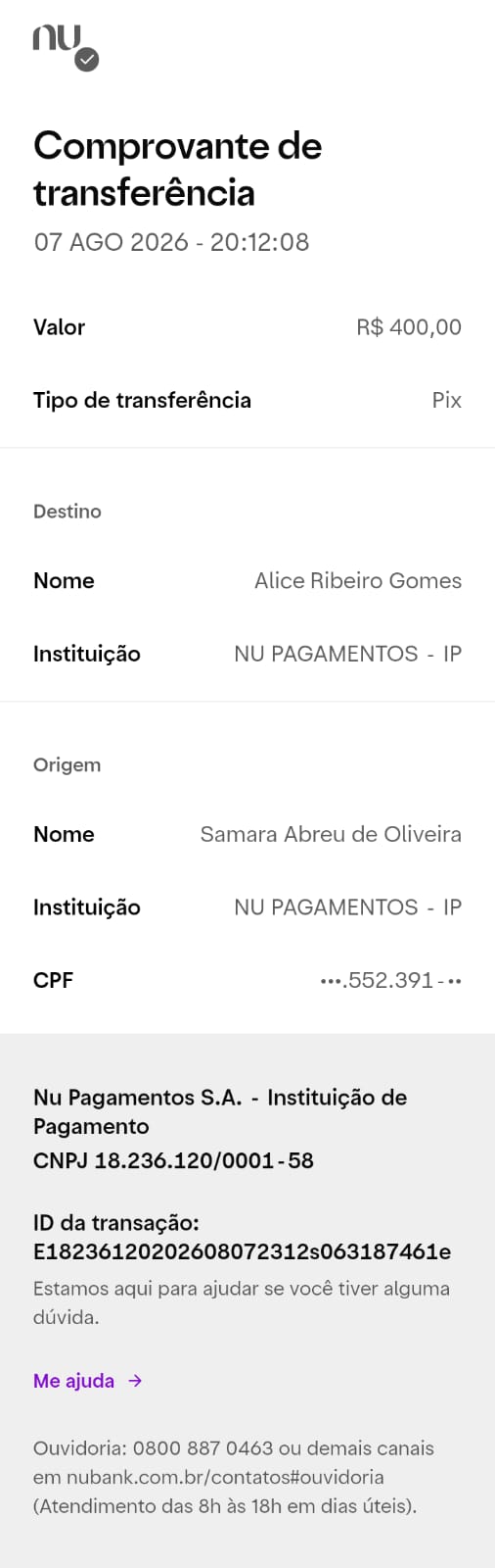 Comprovante PIX