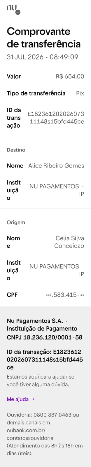Comprovante PIX