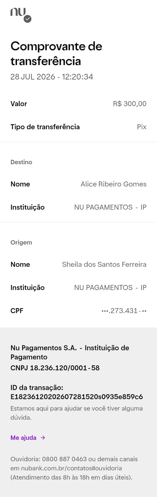 Comprovante PIX