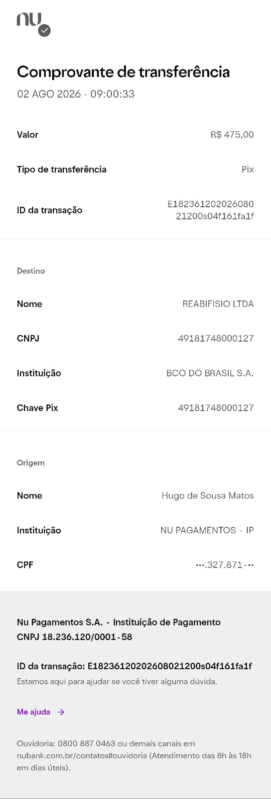Comprovante PIX