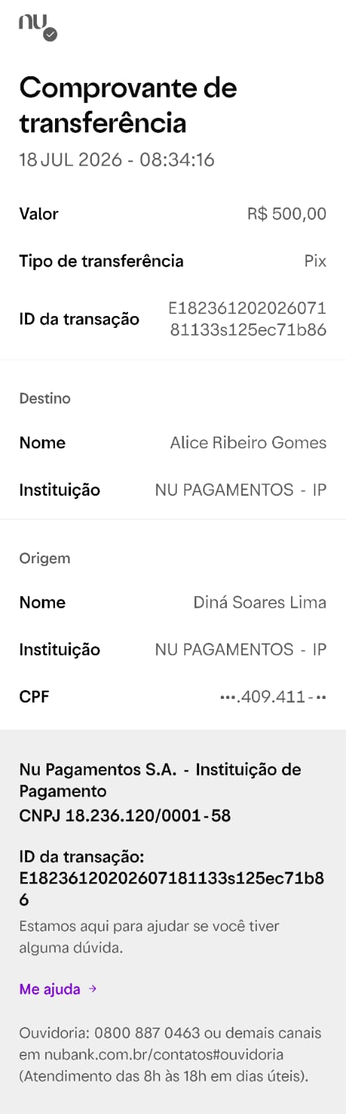Comprovante PIX
