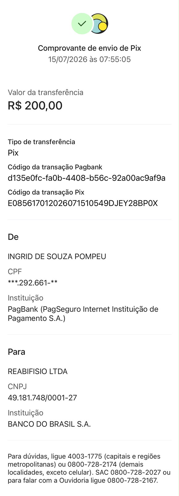 Comprovante PIX