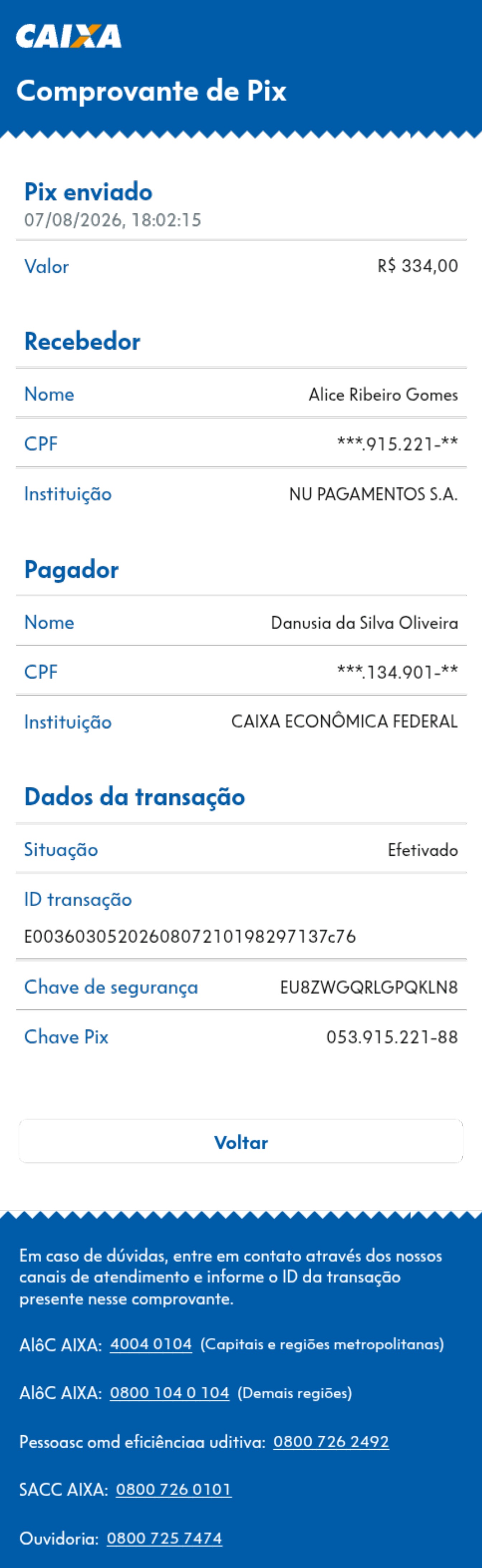 Comprovante PIX