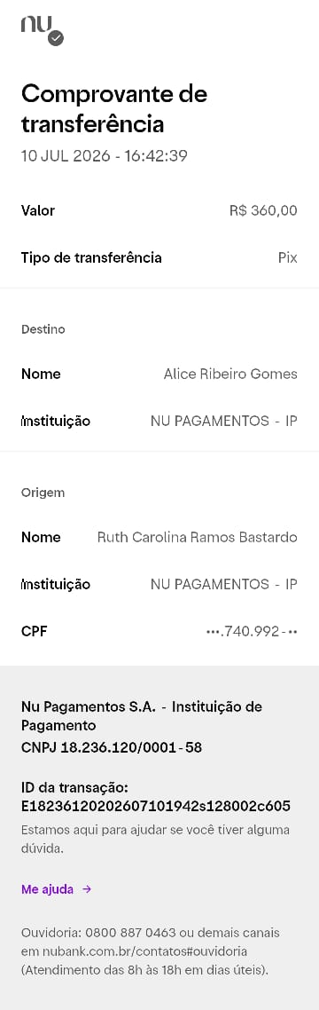 Comprovante PIX