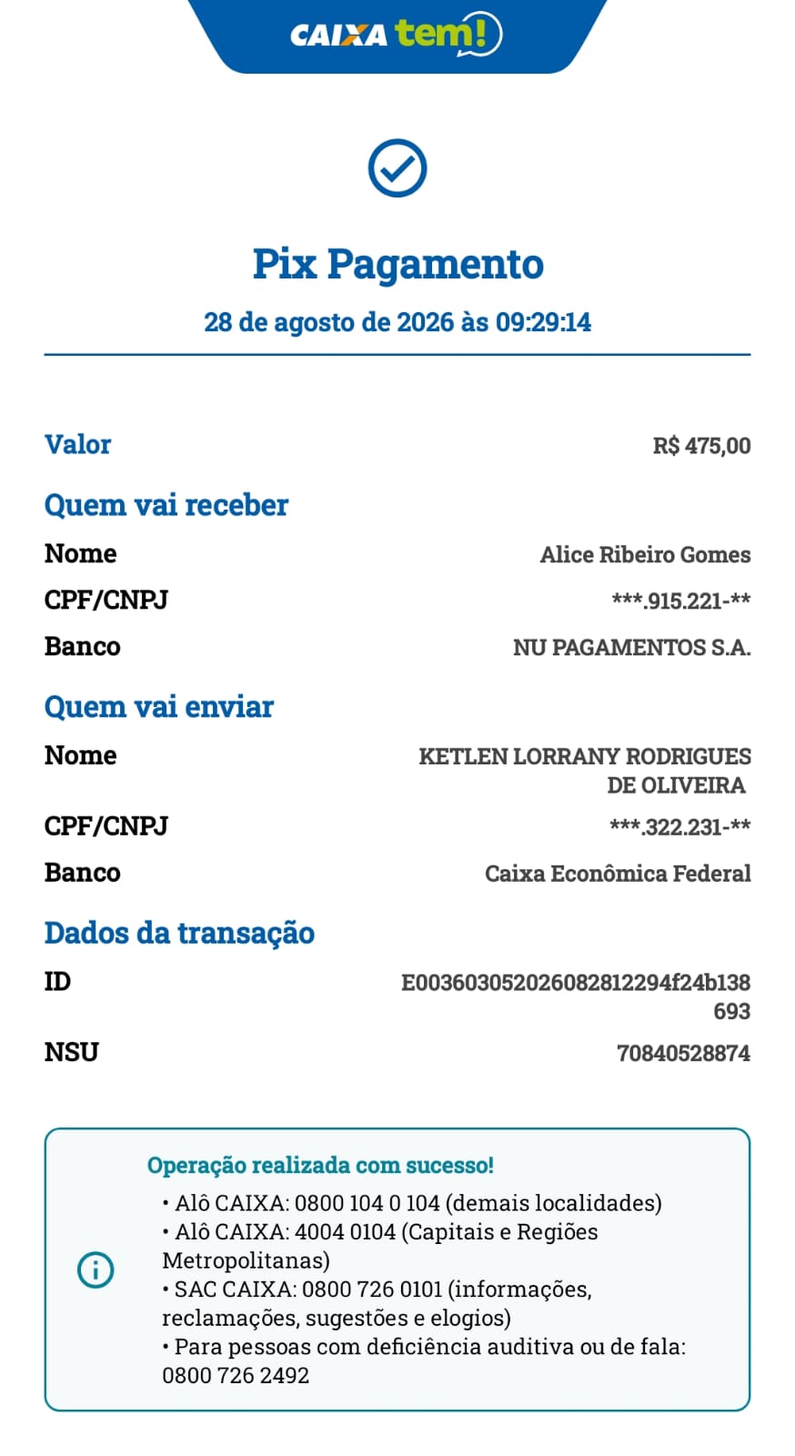 Comprovante PIX