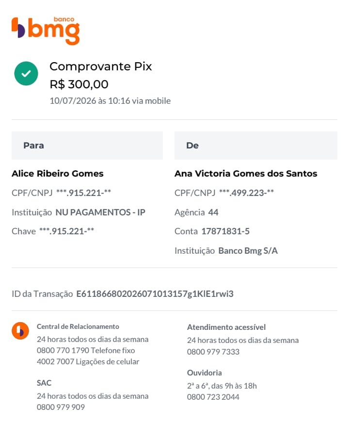 Comprovante PIX