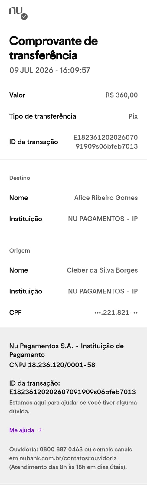 Comprovante PIX