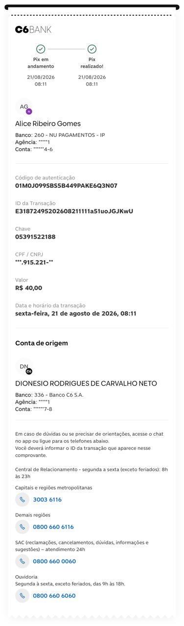 Comprovante PIX