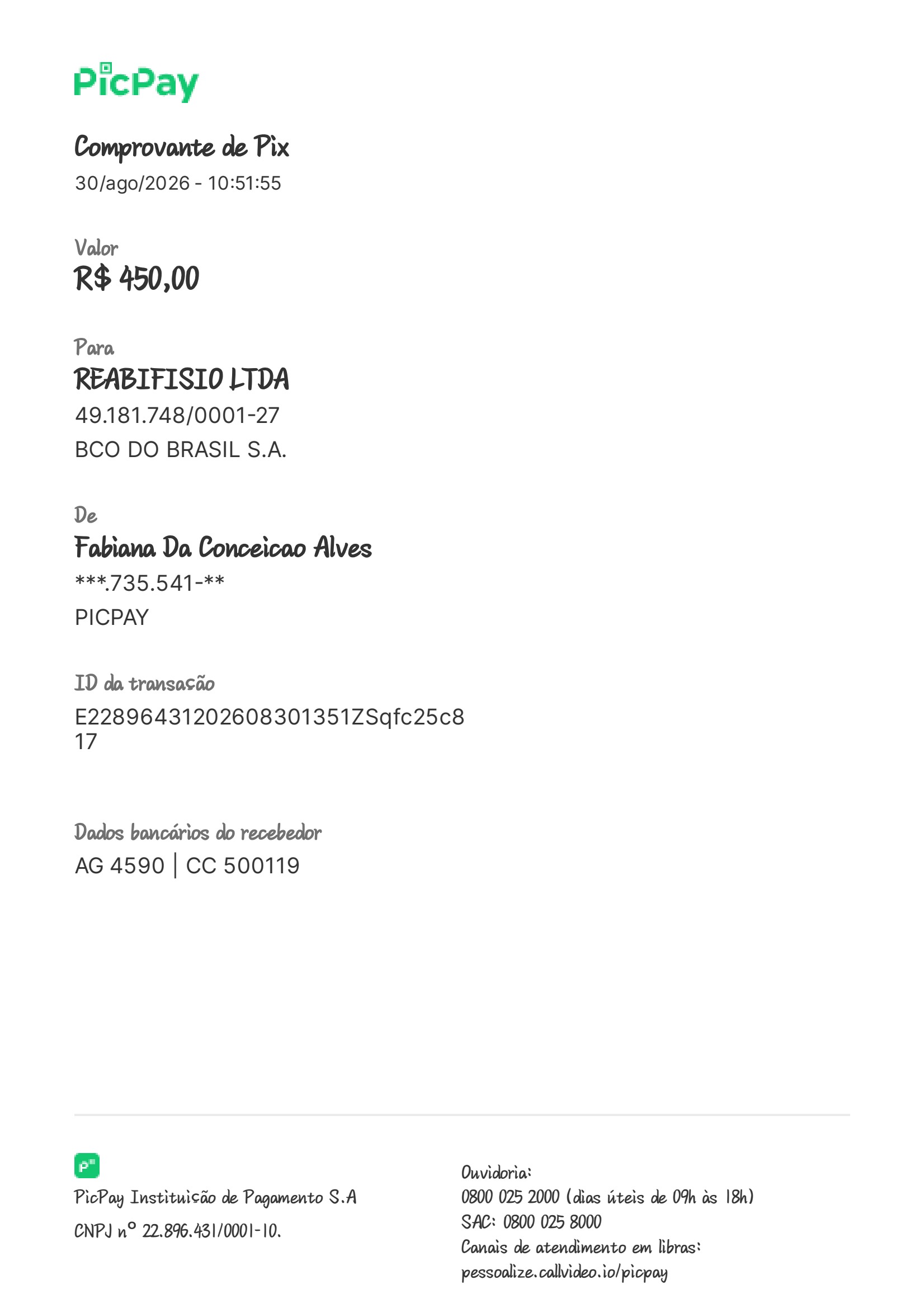 Comprovante PIX