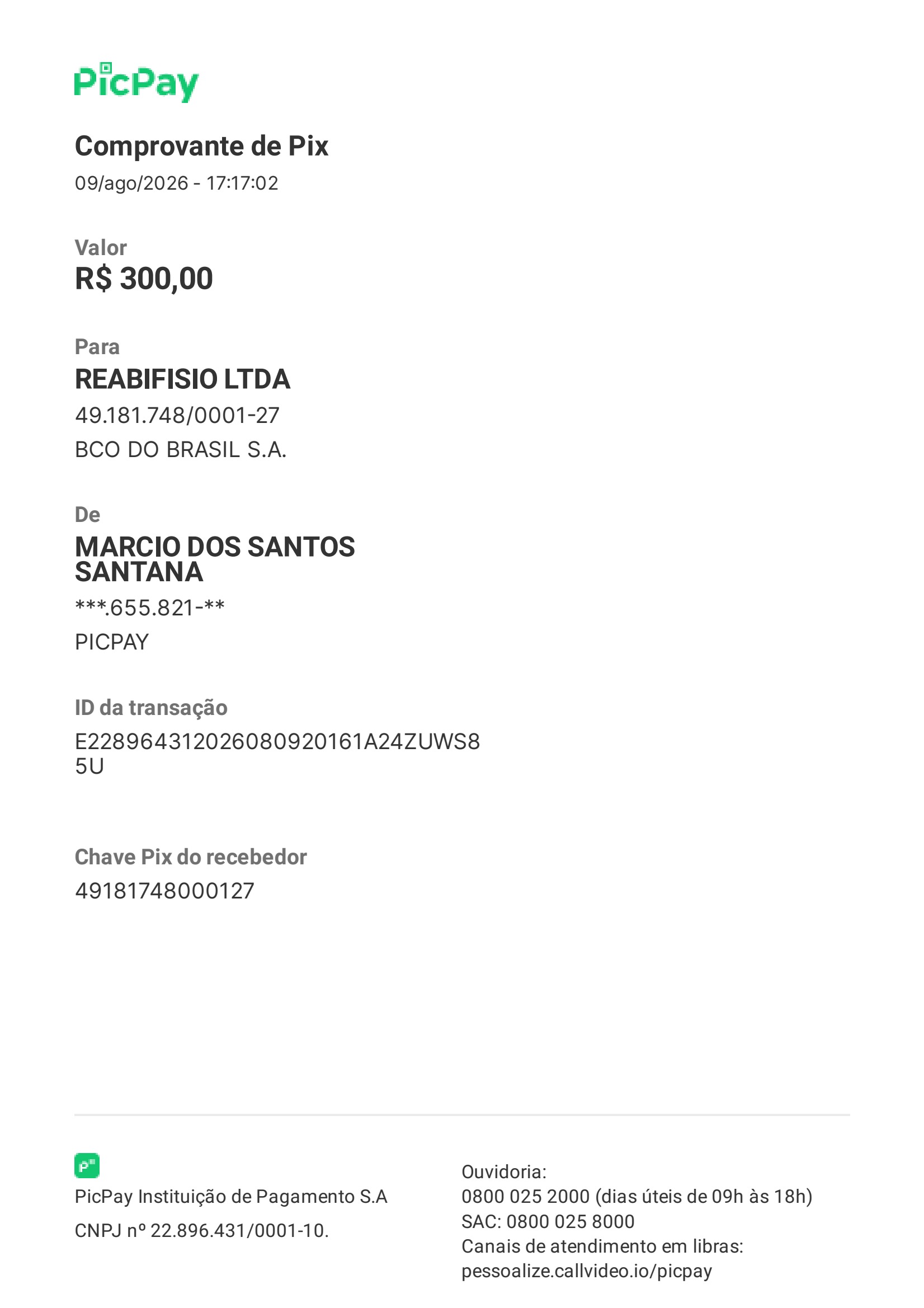 Comprovante PIX