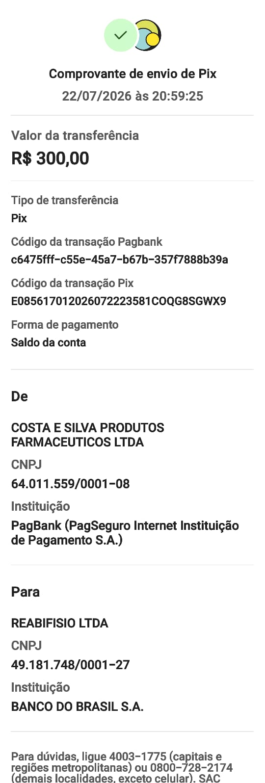 Comprovante PIX