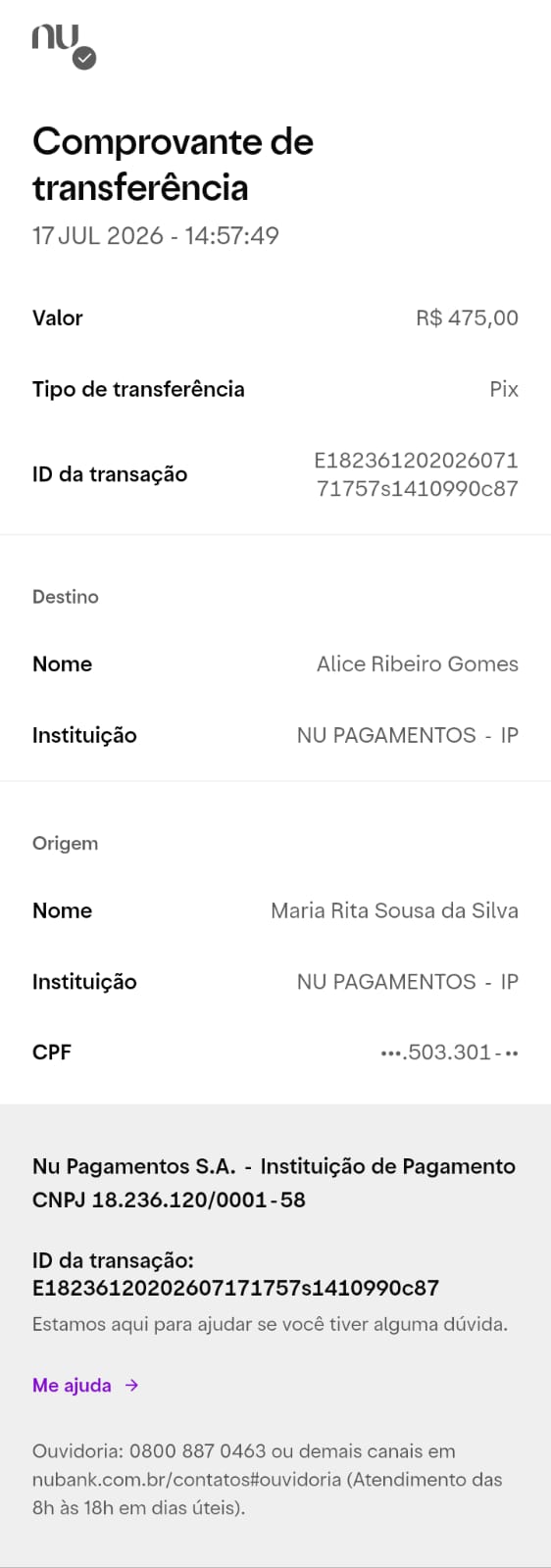 Comprovante PIX