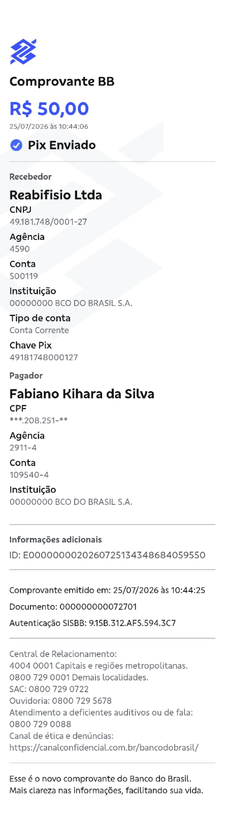 Comprovante PIX