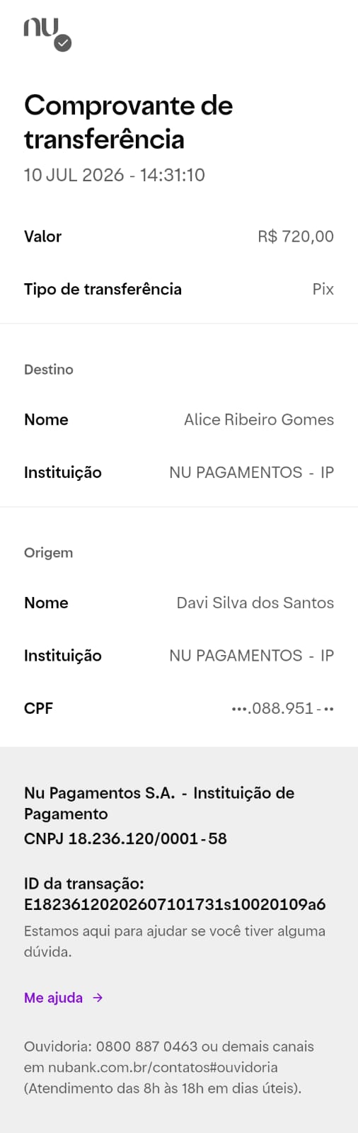 Comprovante PIX