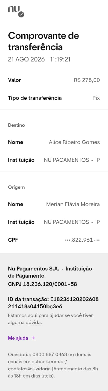 Comprovante PIX
