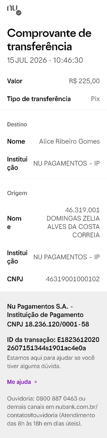Comprovante PIX