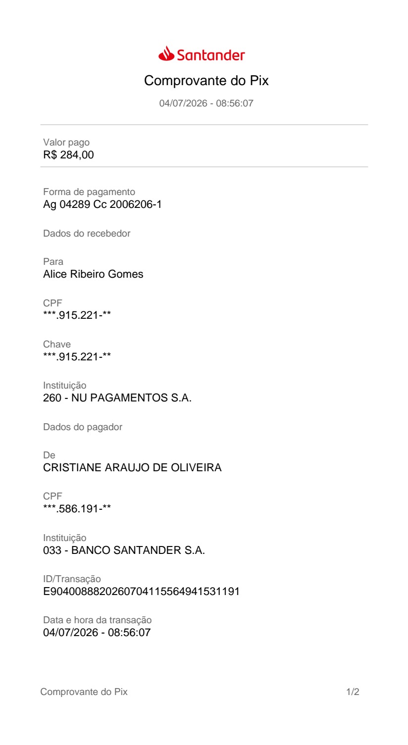 Comprovante PIX