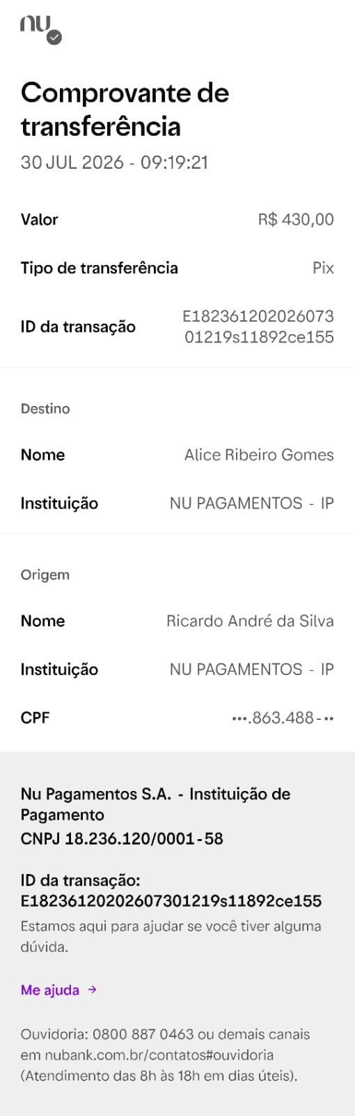 Comprovante PIX