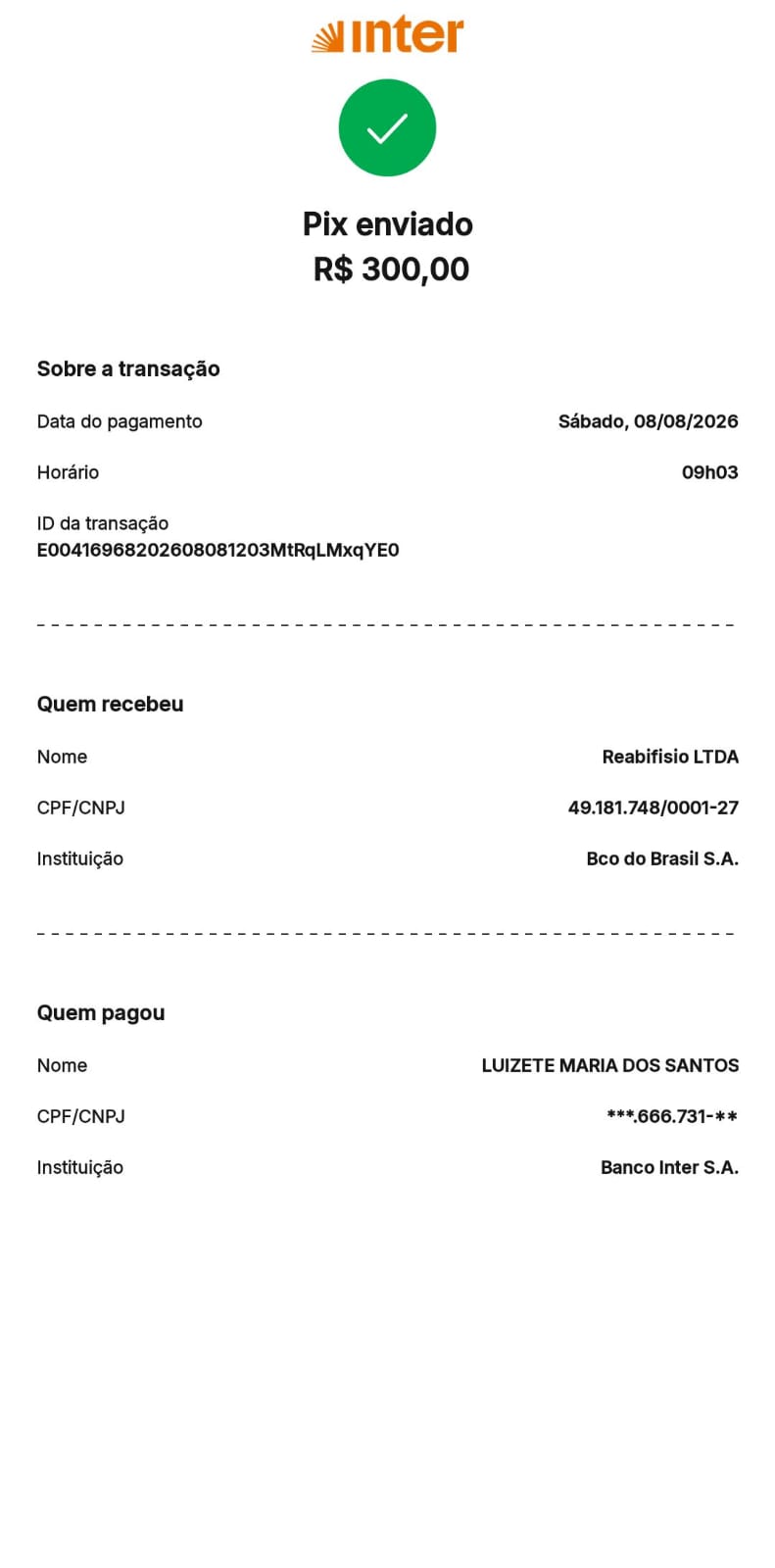Comprovante PIX