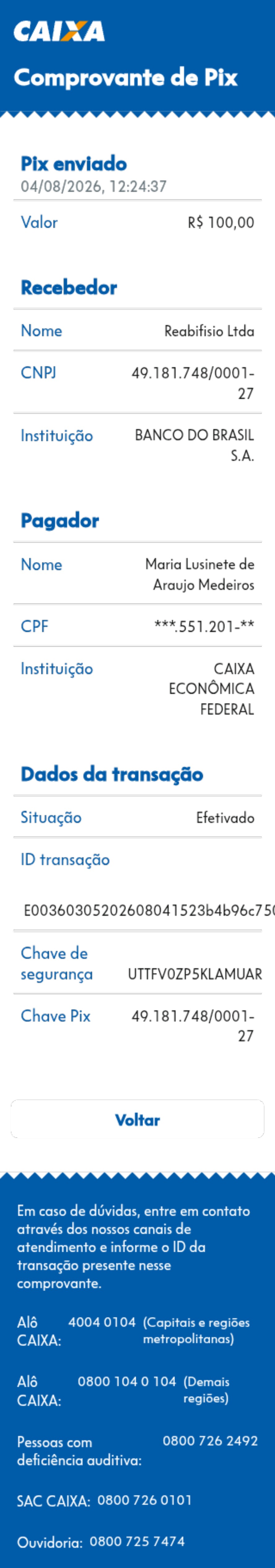 Comprovante PIX