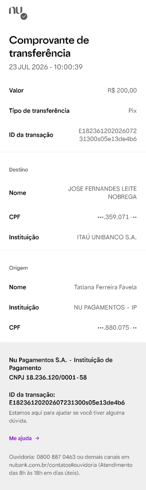 Comprovante PIX