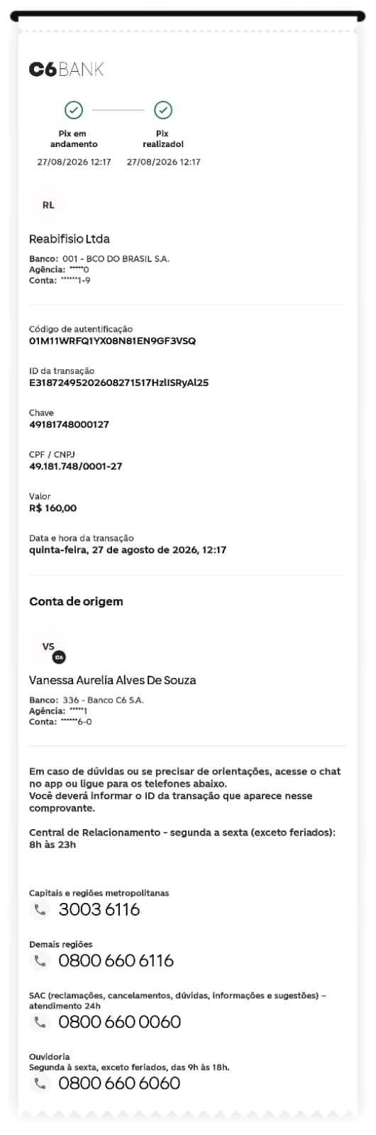 Comprovante PIX