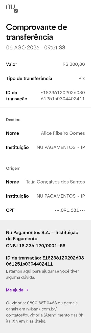 Comprovante PIX