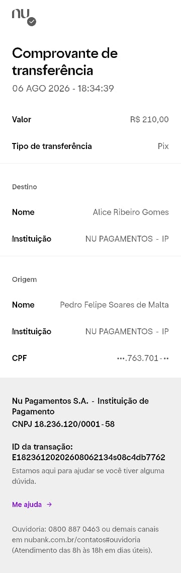 Comprovante PIX