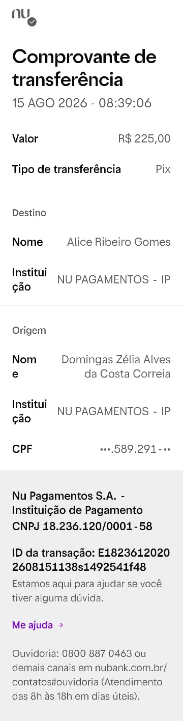 Comprovante PIX