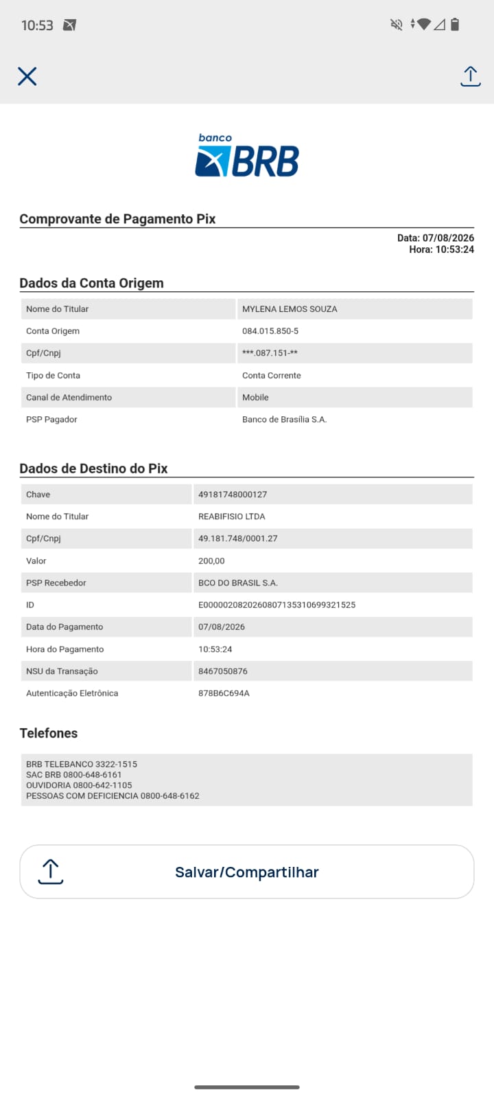 Comprovante PIX