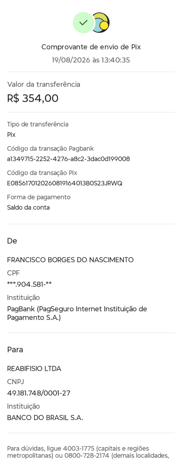 Comprovante PIX