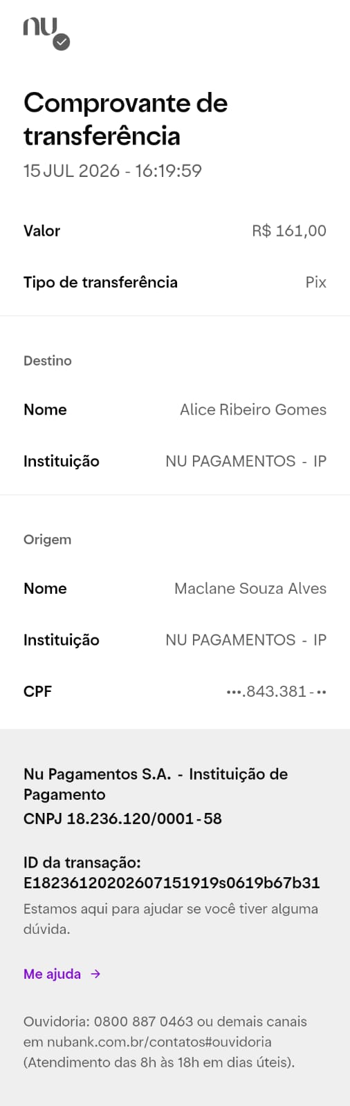 Comprovante PIX