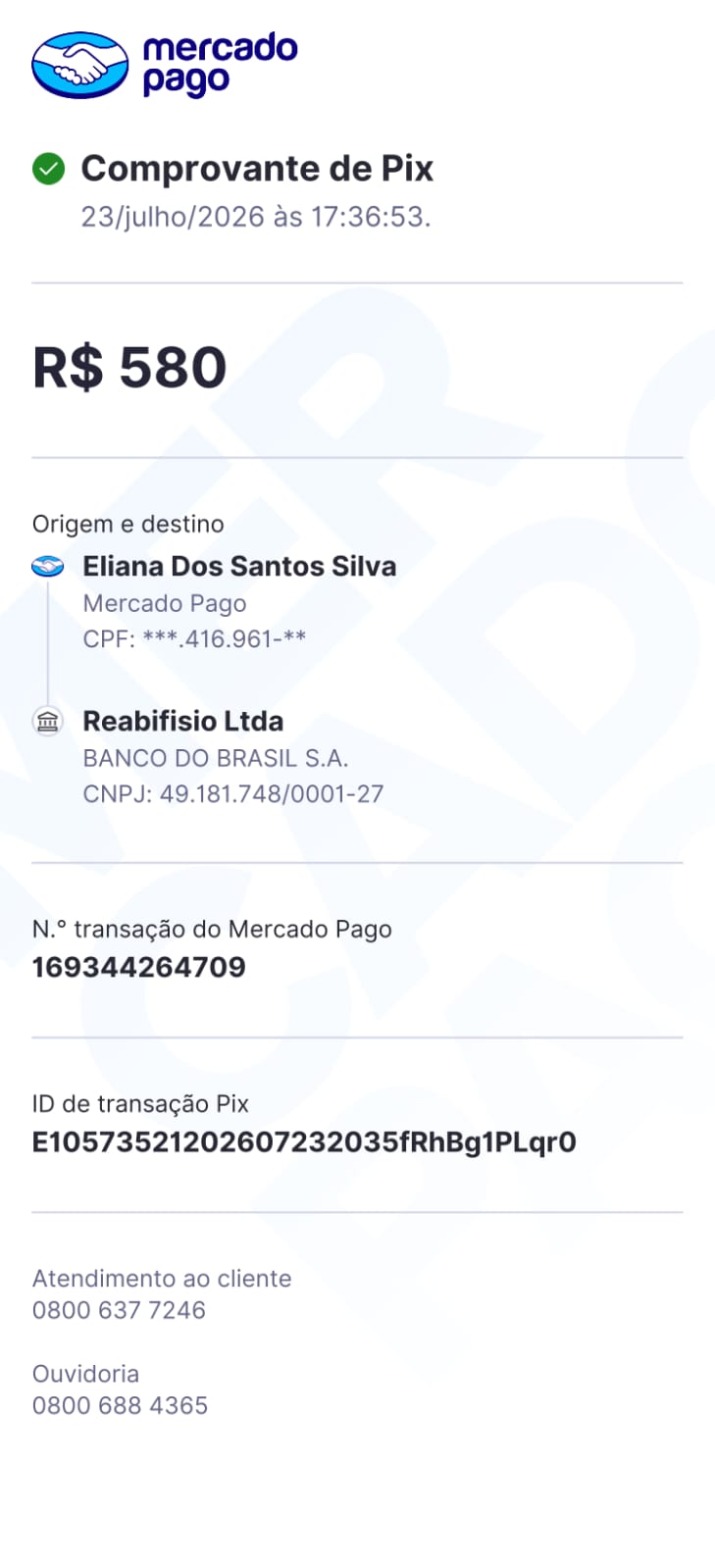 Comprovante PIX