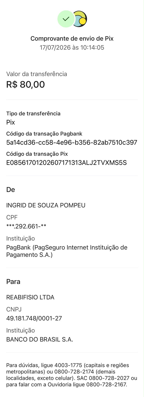 Comprovante PIX