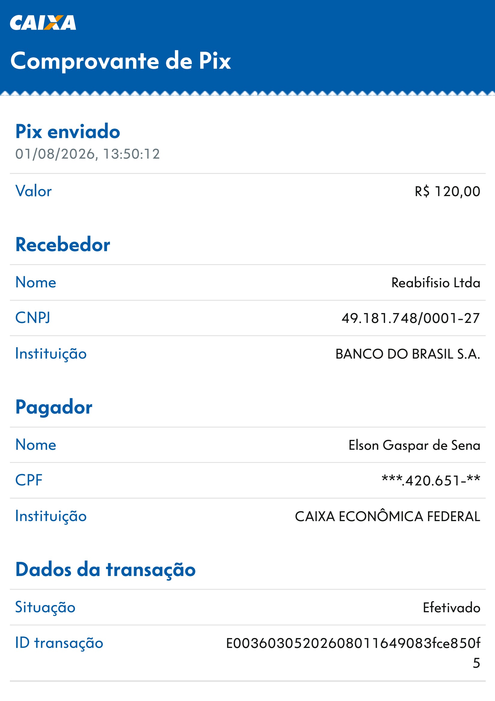 Comprovante PIX