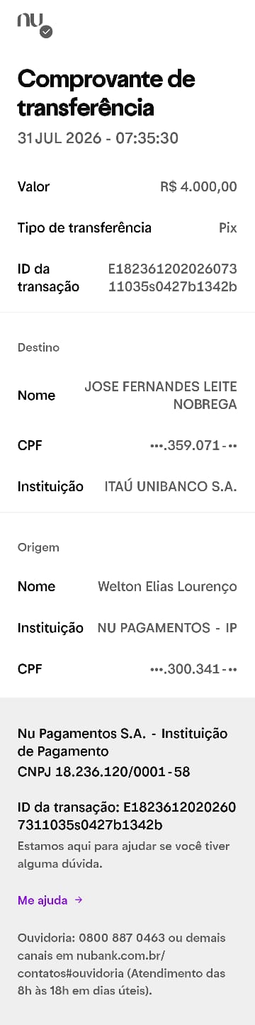 Comprovante PIX