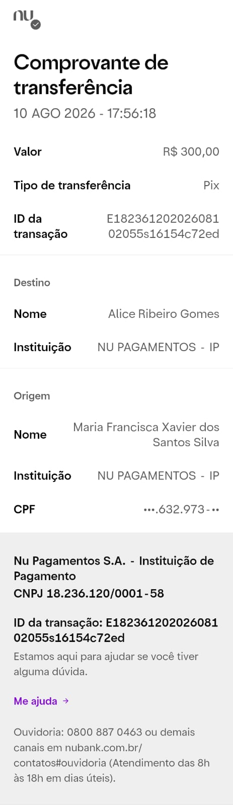 Comprovante PIX