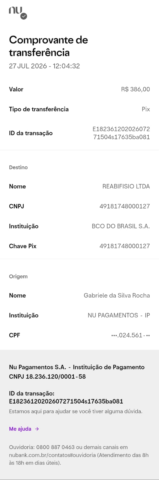 Comprovante PIX