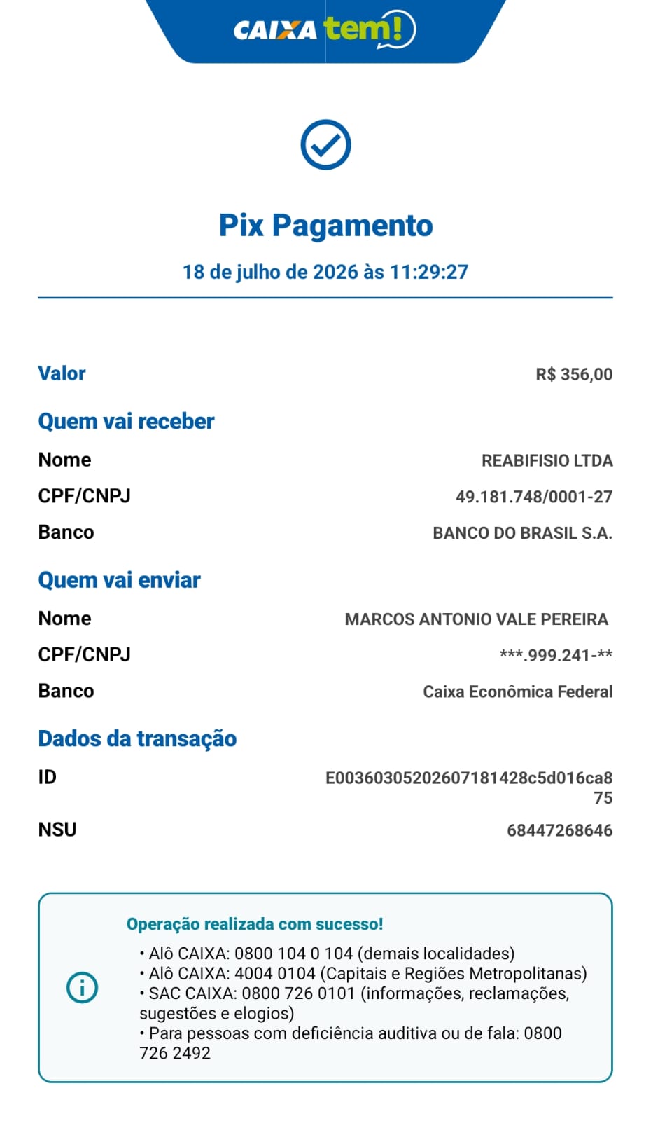 Comprovante PIX