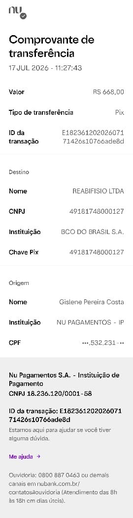 Comprovante PIX