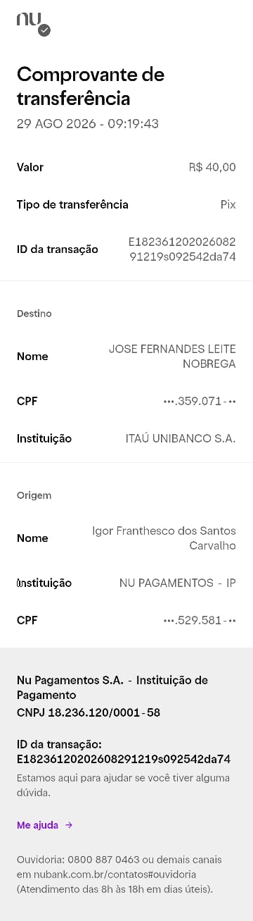 Comprovante PIX