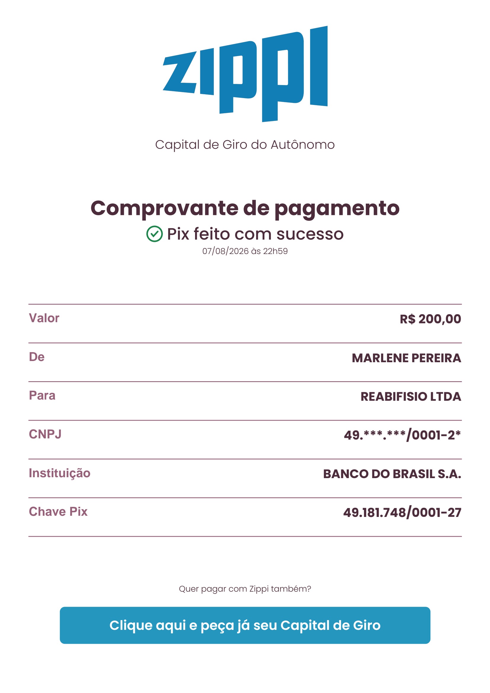 Comprovante PIX