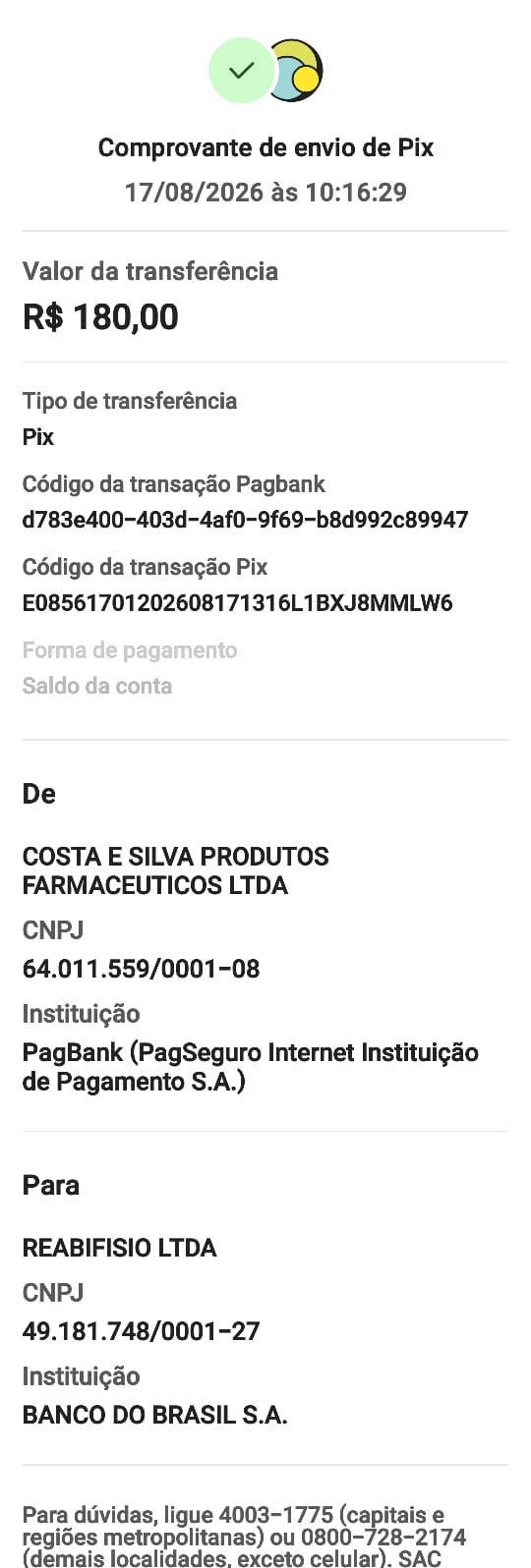 Comprovante PIX
