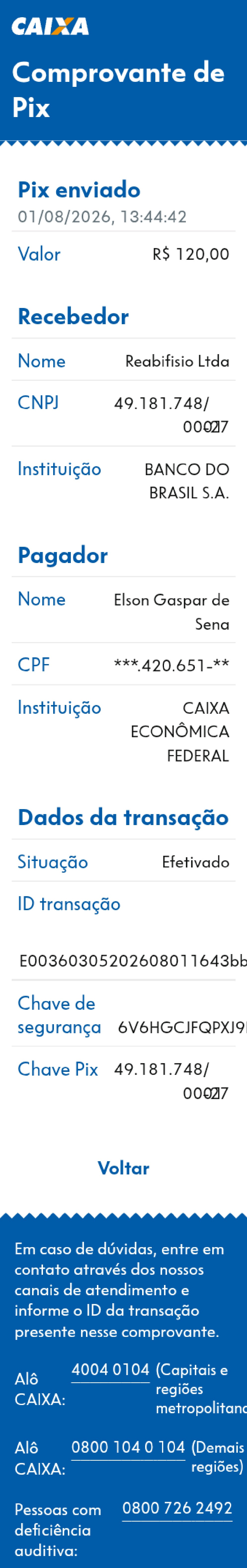 Comprovante PIX