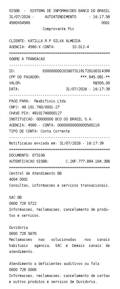 Comprovante PIX